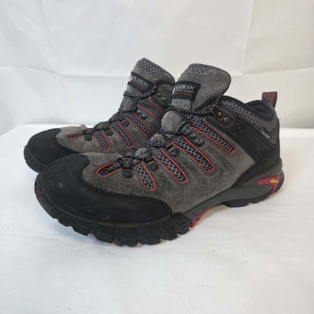 Duluth Trading Alaskan Hardgear Mens 12M Hiking Shoes Gray Suede Leather